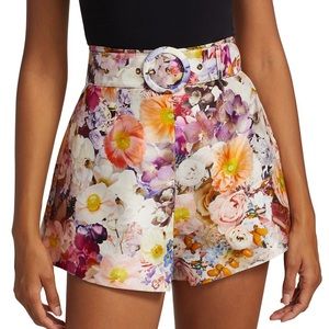 Zimmerman Prima Belted Floral High Waisted shorts size 2